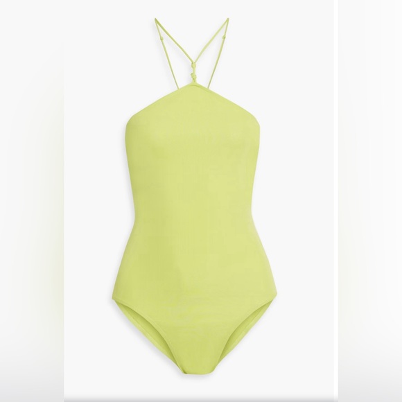Frame Knotted Jersey bodysuit, lime green, size medium - Picture 2 of 10